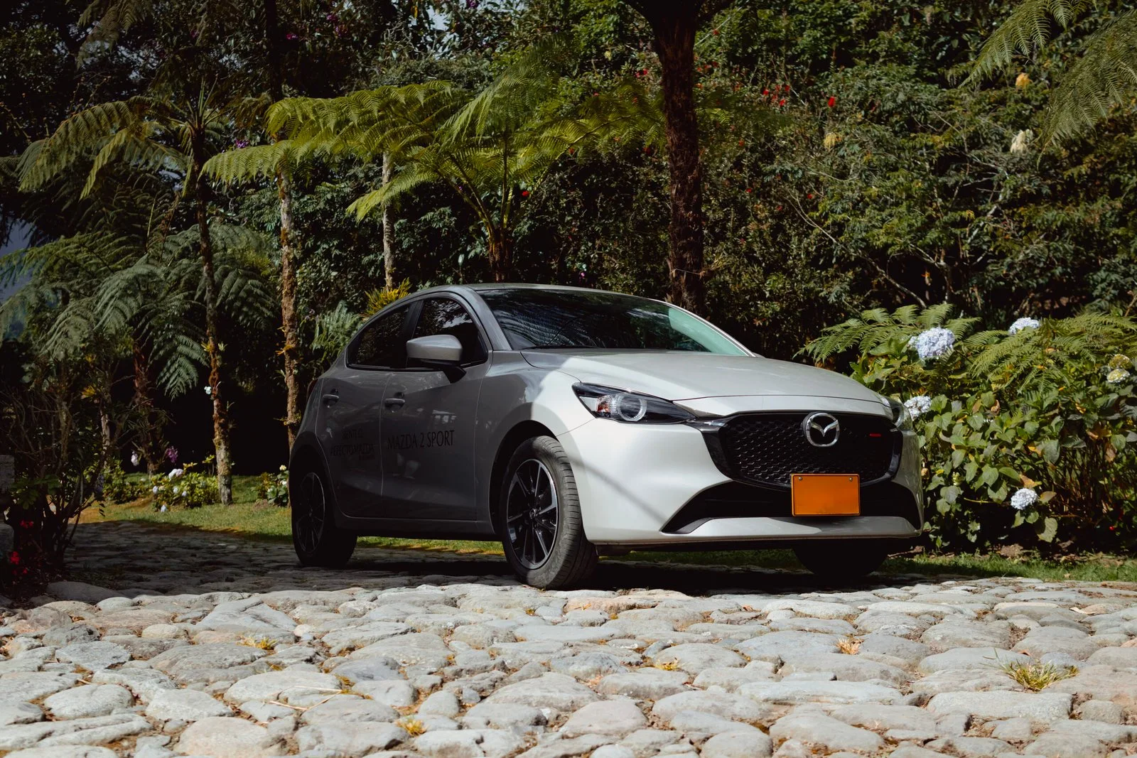 Mazda 2 Sport vista frontal en jardín