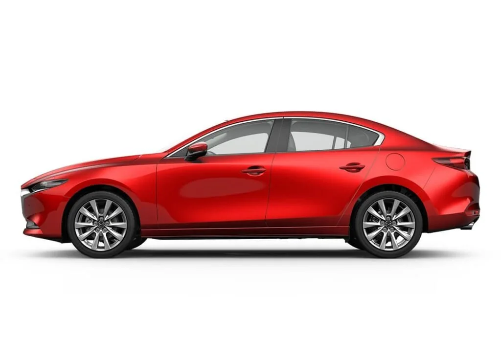 Mazda 3 color Rojo Diamante, estudio